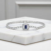CUBIC ZIRCONIA COLLECTION - GLITZY GLAM BRACELET - CZBR167 SAPPHIRE