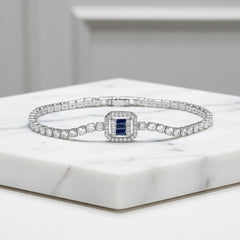 CUBIC ZIRCONIA COLLECTION - GLITZY GLAM BRACELET - CZBR167 SAPPHIRE