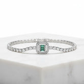CUBIC ZIRCONIA COLLECTION - GLITZY GLAM BRACELET - CZBR167 EMERALD