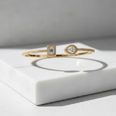 CUBIC ZIRCONIA COLLECTION - EXQUISITE BANGLE BRACELET -CZBR144 GOLD