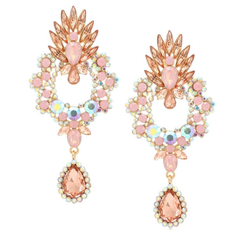 ATHENA COLLECTION- STARLET GLAM EARRINGS - CZER838- CHAMPAGNE