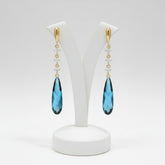 CUBIC ZIRCONIA COLLECTION - EXQUISITE TREASURE DROP EARRINGS - GOLD
