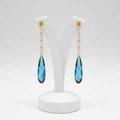 CUBIC ZIRCONIA COLLECTION - EXQUISITE TREASURE DROP EARRINGS - GOLD
