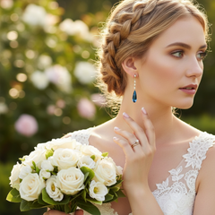 CUBIC ZIRCONIA COLLECTION - EXQUISITE TREASURE DROP EARRINGS - GOLD