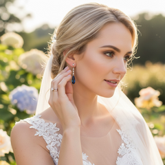 CUBIC ZIRCONIA COLLECTION - EXQUISITE TREASURE DROP EARRINGS - GOLD