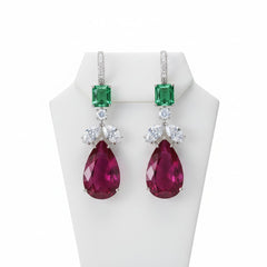 CUBIC ZIRCONIA COLLECTION - ART DECO STYLE EARRINGS - CZER842