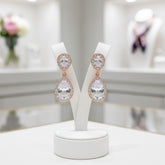 CUBIC ZIRCONIA COLLECTION - CHIC CRYSTAL EARRINGS - ROSE GOLD - CZER369