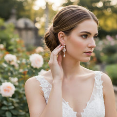 CUBIC ZIRCONIA COLLECTION - ENCHANTING EARRINGS - ROSE GOLD CZER344