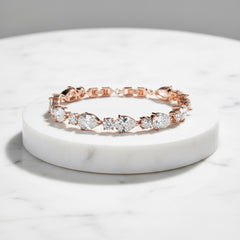 CUBIC ZIRCONIA - CLASSIC CRYSTAL BRACELET - ROSE GOLD BRA6