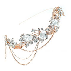 ELITE COLLECTION - Bejewelled Gatsy Style Headband - ROSE GOLD HDB311