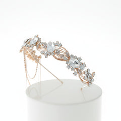 ELITE COLLECTION - Bejewelled Gatsy Style Headband - ROSE GOLD HDB311