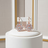 CUBIC ZIRCONIA - Rose Gold Sparkle Earrings - CZER382