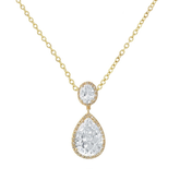 Cubic Zirconia Collection - Sheer Elegance Necklace - GOLD- CZNK53
