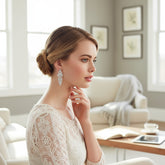 CUBIC ZIRCONIA COLLECTION - CRYSTAL LUSH EARRINGS - CZER388 (ROSE GOLD)