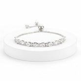 Chic CZ Bracelet - Silver- Adjustable (CZBRA21)