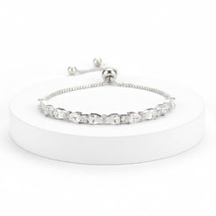 Chic CZ Bracelet - Silver- Adjustable (CZBRA21)