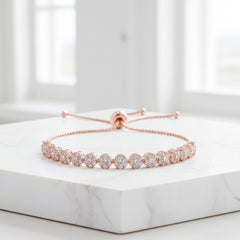 Dainty CZ Bracelet -Rose Gold - Adjustable (CZBRA22)