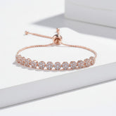 Dainty CZ Bracelet -Rose Gold - Adjustable (CZBRA22)