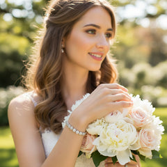 Dainty CZ Bracelet -Clear Crystal - Adjustable (CZBRA22)