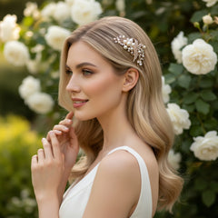 Vera Pearl Hair Comb - SASSB -ROSE GOLD (HC11)