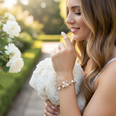 CUBIC ZIRCONIA - CHIC PEARL BRACELET - ROSE GOLD CZBRA5