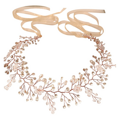 Athena Collection - Crystal Shimmer Hair Vine - (HP137) Rose Gold