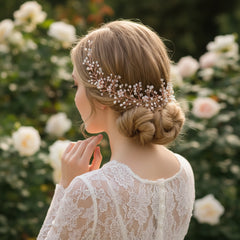 Athena Collection - Crystal Shimmer Hair Vine - (HP137) Rose Gold
