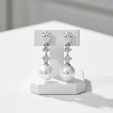 Cubic Ziconia Collection - Simply Sparkle Pearl Earrings - CZER391
