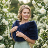 MARABOU FEATHER WRAP - NAVY BLUE (SG5)