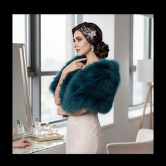 MARABOU FEATHER WRAP - TEAL GREEN (SG5)