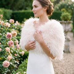 MARABOU FEATHER WRAP - LIGHT IVORY (SG5)