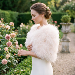 MARABOU FEATHER WRAP - LIGHT IVORY (SG5)