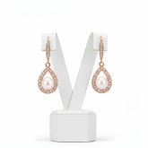 CUBIC ZIRCONIA EARRINGS - PRECIOUS PEARL EARRINGS -CZER306 ROSE GOLD