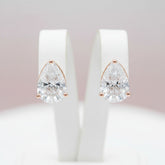 CUBIC ZIRCONIA COLLECTION -ROSE GOLD CLASSIC STUD EARRINGS -CZER397