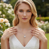 CUBIC ZIRCONIA COLLECTION -PRECIOUS PEARL NECKLACE CZNK59 (SILVER)