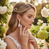 CUBIC ZIRCONIA COLLECTION - STATEMENT CHANDELIER EARRINGS - (CZER399)