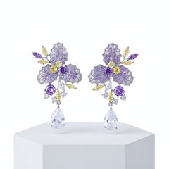 CUBIC ZIRCONIA COLLECTION - PURPLE DIVINE EARRINGS - CZER845