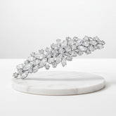 CUBIC ZIRCONIA COLLECTION - GLAM STARLET HAIR CLIP - SILVER CLIP777 SILVER