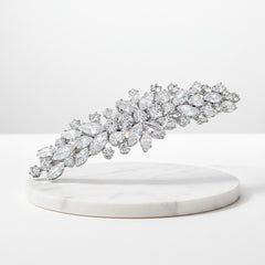 CUBIC ZIRCONIA COLLECTION - GLAM STARLET HAIR CLIP - SILVER CLIP777 SILVER