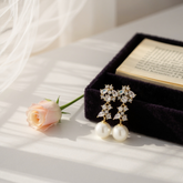 CUBIC ZIRCONIA COLLECTION - CAPTIVATING PEARL EARRINGS - CZER849 GOLD