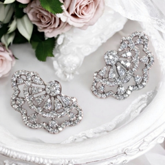 CUBIC ZIRCONIA COLLECTION - VINTAGE HEIRLOOM EARRINGS - CZER850 SILVER