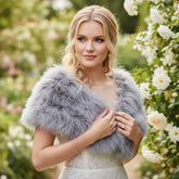 VINTAGE INSPIRED MARABOU FEATHER STOLE - GREY (SG1)