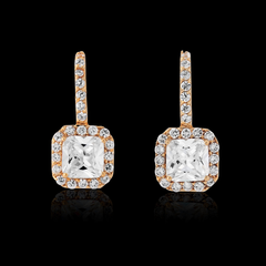 CUBIC ZIRCONIA TIMELESS BEAUTY EARRINGS - ROSE GOLD (ER311RG)