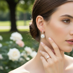 CUBIC ZIRCONIA TIMELESS BEAUTY EARRINGS - ROSE GOLD (ER311RG)