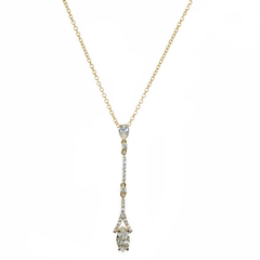 CUBIC ZIRCONIA COLLECTION - DAINTY SPARKLE NECKLACE - CZNK40 GOLD