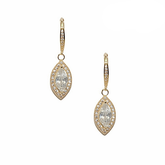 Cubic Zirconia Collection - Dainty Crystal Drop Earrings - CZER362 (GOLD)