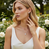 CUBIC ZIRCONIA COLLECTION - CZ SOLITAIRE PENDANT SET - (CZNK62)