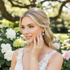 CUBIC ZIRCONIA COLLECTION - PRECIOUS SHIMMER EARRINGS - ROSE GOLD ER325