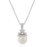 CZ AND SWAROVSKI COLLECTION - VINTAGE CHIC NECKLACE - CZNK63 (SILVER)