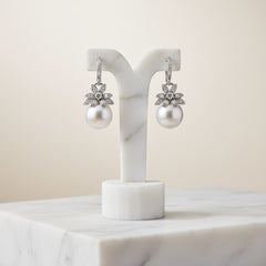 SWAROVSKI AND CZ COLLECTION - VINTAGE CHIC EARRINGS - CZER405 (SILVER)